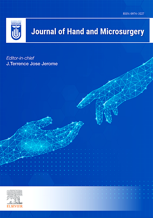 Go to journal home page - Journal of Hand and Microsurgery